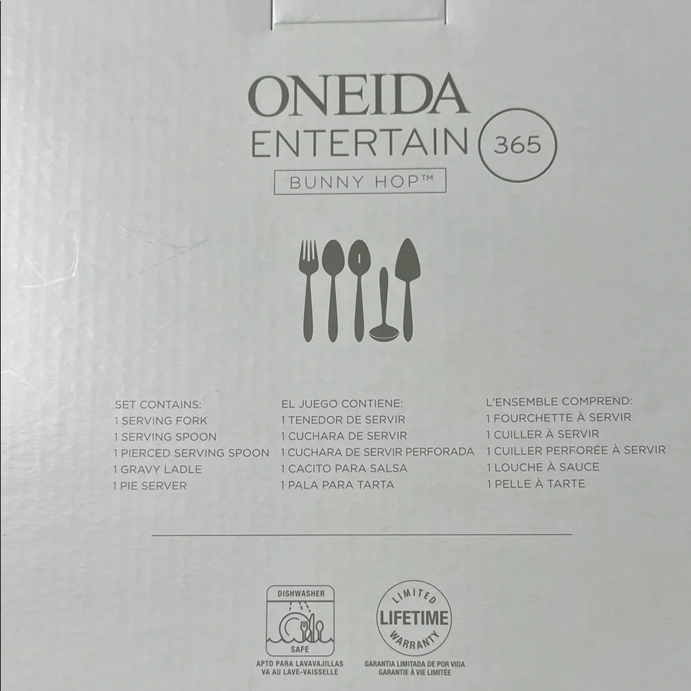 NIB Oneida Silver Bunny Hop Floral Serving Set